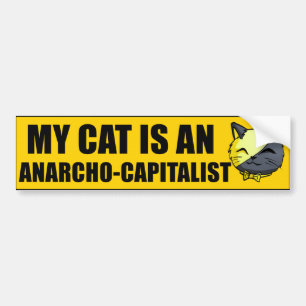 Pegatina Para Coche Mi gato es un Anarcho-Capitalista