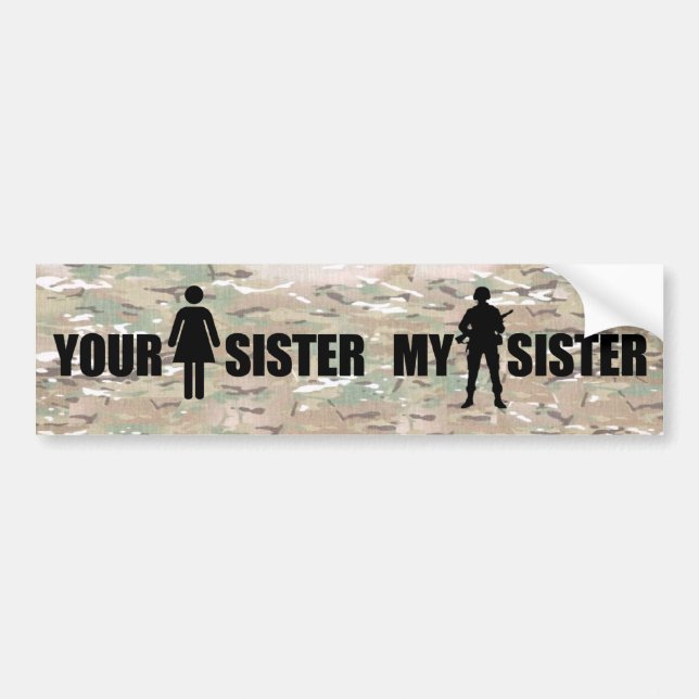 Pegatina Para Coche Mi hermana está en los militares (Frente)