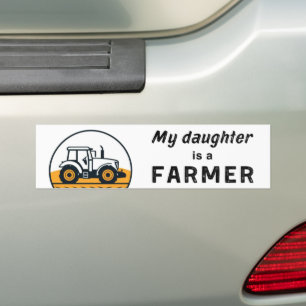 Pegatina Para Coche Mi hija es una agricultora Tractor Mujeres Agricul