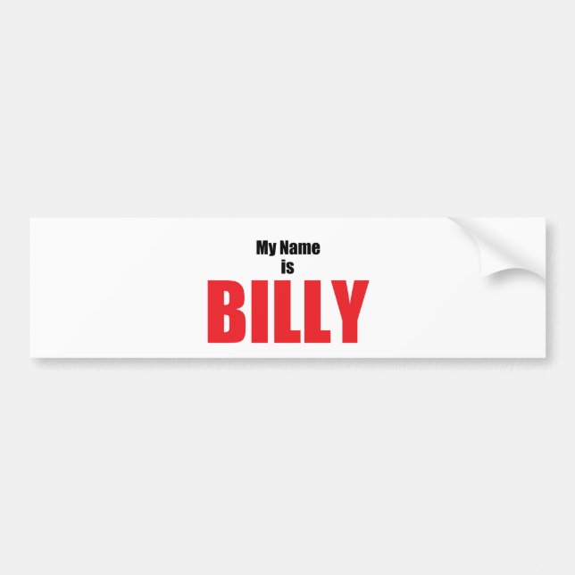 Pegatina Para Coche Mi nombre es Billy (Frente)