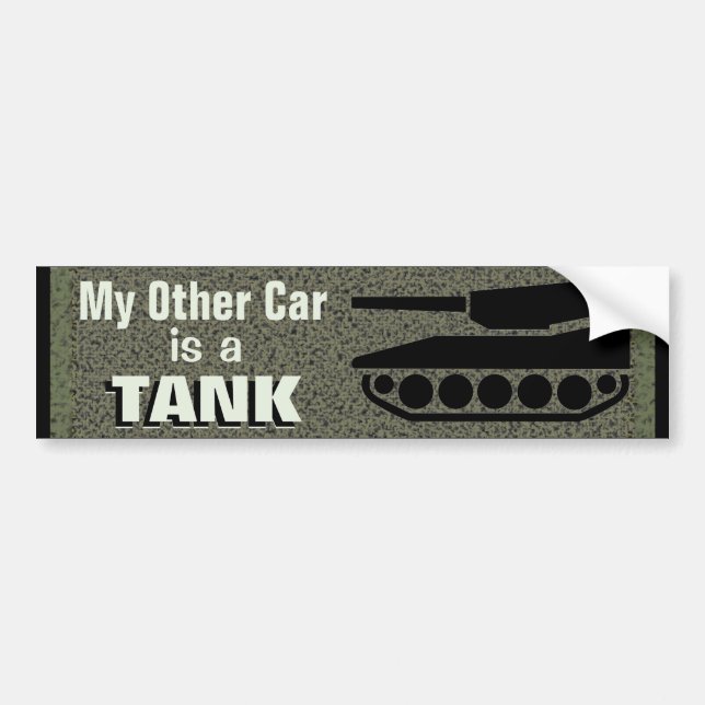 Pegatina Para Coche Mi otro coche es un tanque divertido (Frente)