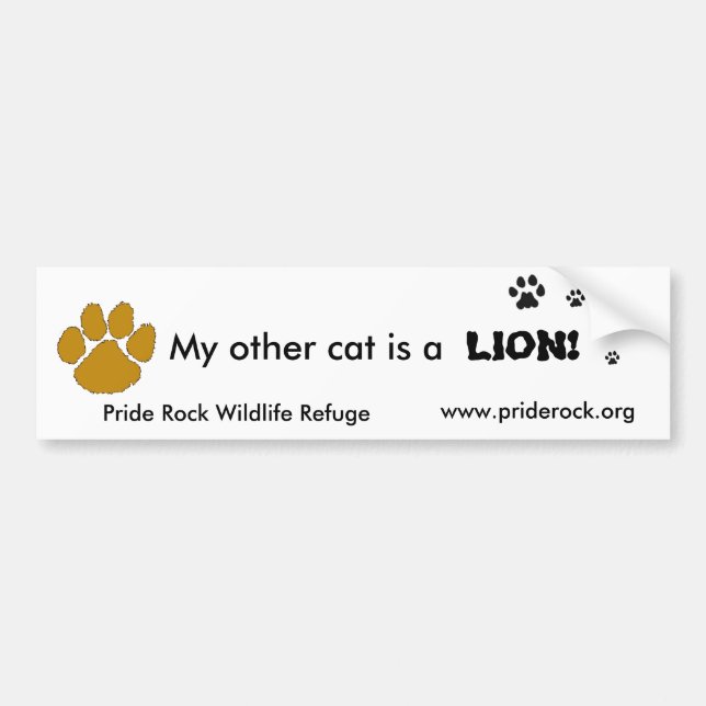Pegatina Para Coche Mi otro gato es un león (Frente)
