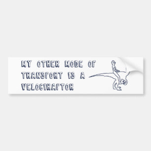 Pegatina Para Coche Mi otro modo de transporte es un Velociraptor