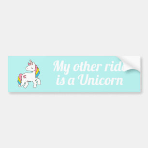 Pegatina Para Coche Mi otro paseo es un unicornio