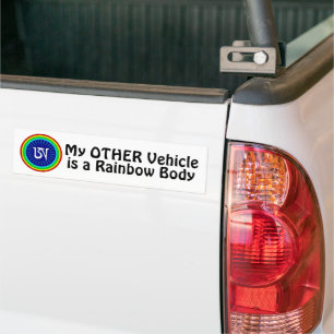 Pegatina Para Coche Mi otro vehículo es un cuerpo arcoíris divertido D