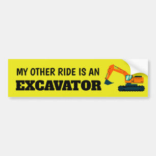 Pegatina Para Coche Mi otro viaje es una excavadora