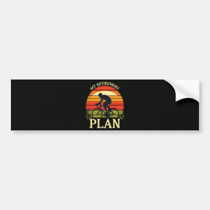Pegatina Para Coche Mi plan de jubilación entusiasta del ciclismo