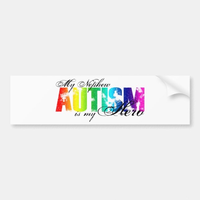 Pegatina Para Coche Mi sobrino mi héroe - autismo (Frente)