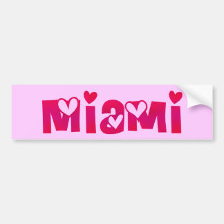 Pegatina Para Coche Miami en los corazones