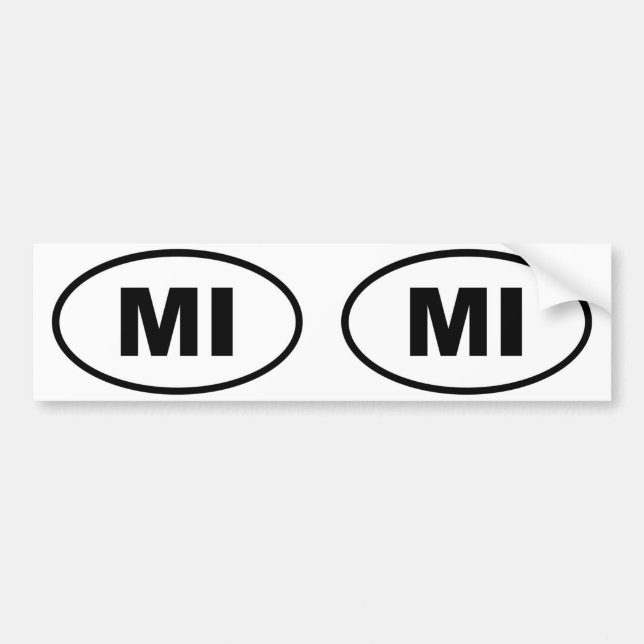 Pegatina Para Coche Michigan MI oval (Frente)