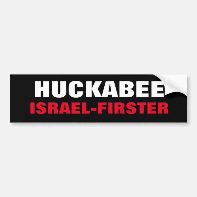 Pegatina Para Coche Mike Huckabee Israel Primero Traidor EE. UU. Polla (Frente)