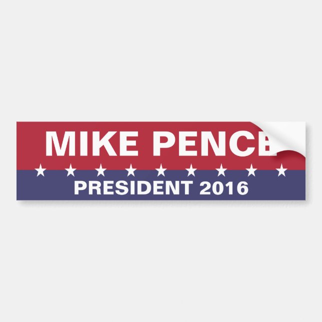 Pegatina Para Coche MIKE PENCE para el presidente 2016 (Frente)