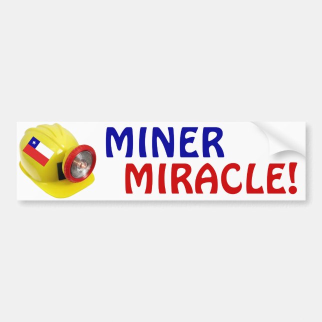 PEGATINA PARA COCHE ¡MILAGRO DEL MINERO! (Frente)