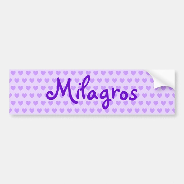 Pegatina Para Coche Milagros en morado (Frente)