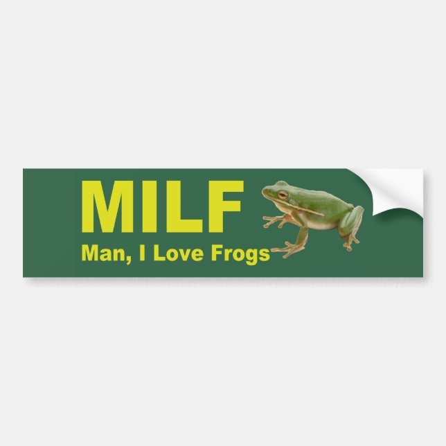 Pegatina Para Coche Milf Man I Love Frogs Funny 2021 Green (Frente)