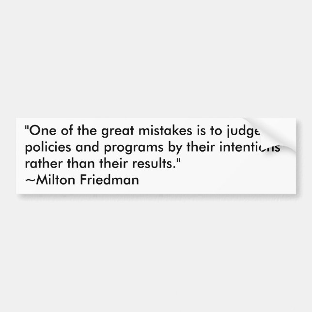 Pegatina Para Coche Milton Friedman en programas gubernamentales (Frente)