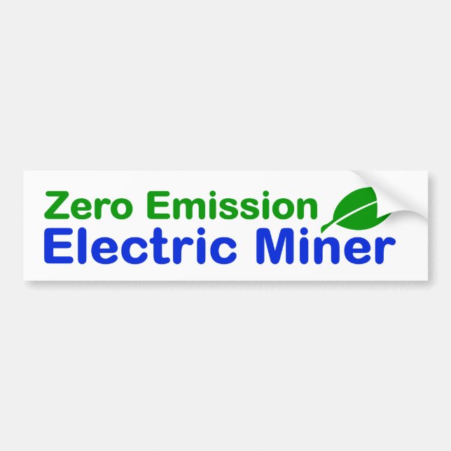 Pegatina Para Coche Minero eléctrico de cero emisiones de bitcoin (Frente)