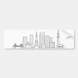 Pegatina Para Coche Minimalist Tokyo Skyline Illustration