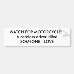 Pegatina Para Coche ¡MIRE PARA LAS MOTOCICLETAS! Un killedS descuidad