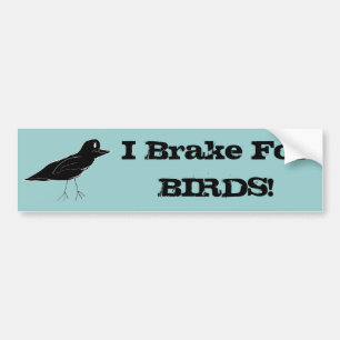 Pegatina Para Coche Mirlo "que freno para los PÁJAROS!" Bumpersticker