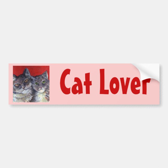 Pegatina Para Coche Mis gatos de Tabby hermosos (Frente)