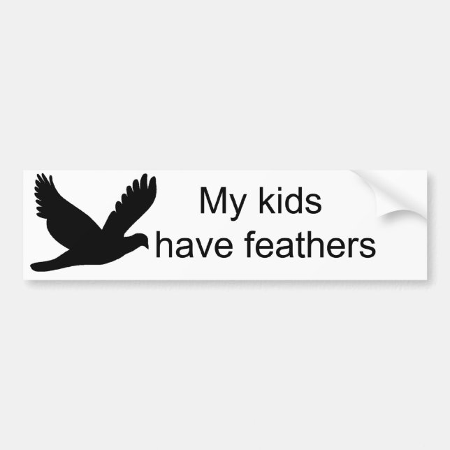 Pegatina Para Coche Mis Hijos Tienen Fethers Bumper Sticker (Frente)