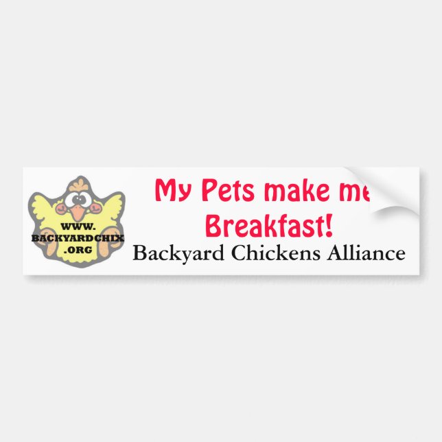 Pegatina Para Coche ¡Mis mascotas hacen que desayuna! Bumpersticker (Frente)