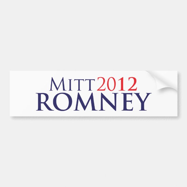 Pegatina Para Coche Mitt Romney 2012 (Frente)