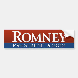 Pegatina Para Coche Mitt Romney - diseño azul blanco rojo