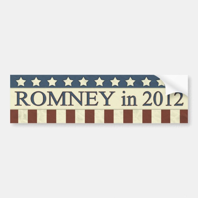 Pegatina Para Coche Mitt Romney en 2012 (Frente)
