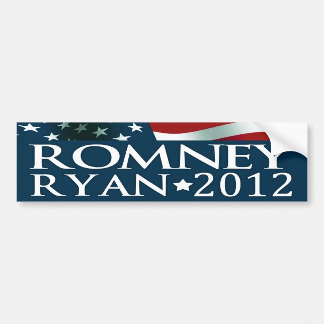 Pegatina Para Coche Mitt Romney Paul Ryan Elecciones 2012 (Frente)