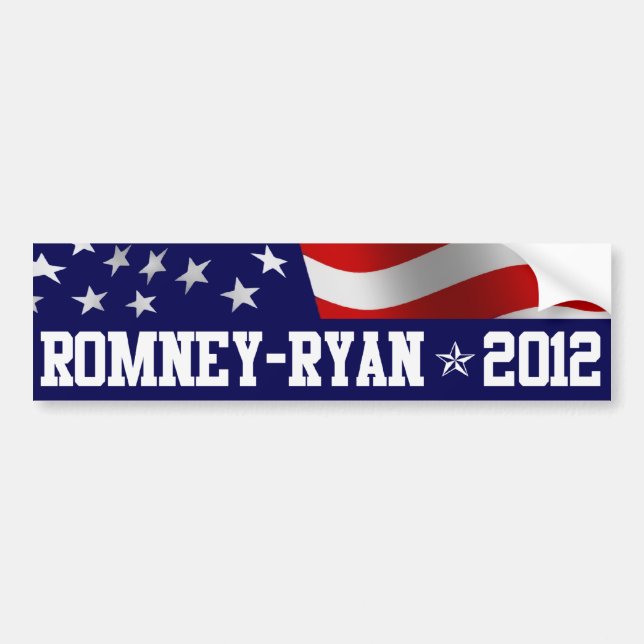Pegatina Para Coche Mitt Romney Paul Ryan en 2012 (Frente)