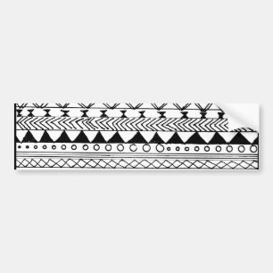 Pegatina Para Coche Modelo azteca dibujado mano blanca negra original
