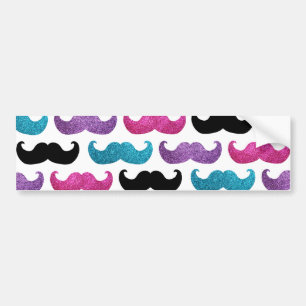 Pegatina Para Coche Modelo bling colorido del bigote (falso purpurina)