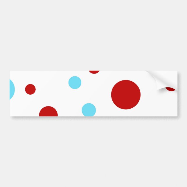 Pegatina Para Coche Modelo de lunares blanco rojo de la turquesa verde (Frente)