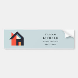 Pegatina Para Coche Modern Colorful House Logo Realtor Blue Red Orange