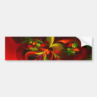 Pegatina Para Coche Modern Red Green Floral Abstract Art Pattern #05