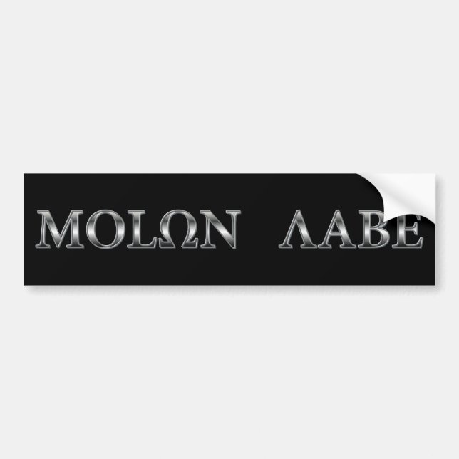 Pegatina Para Coche Molon Labe (venido y consígalo) (Frente)