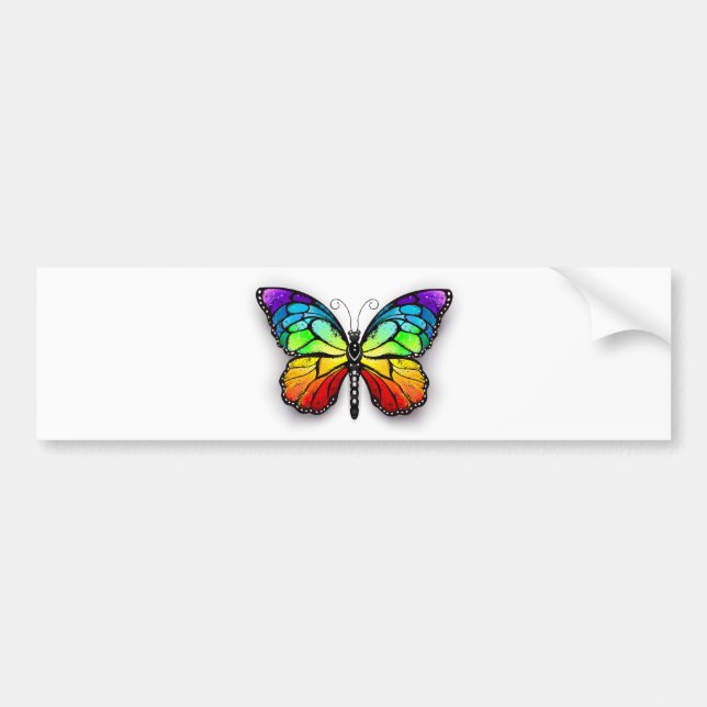 Pegatina Para Coche Monarca de mariposa arco iris (Frente)