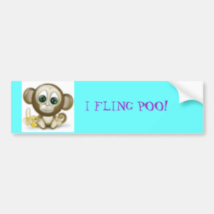 Pegatina Para Coche ¡monkey3633, ARROJO POO!
