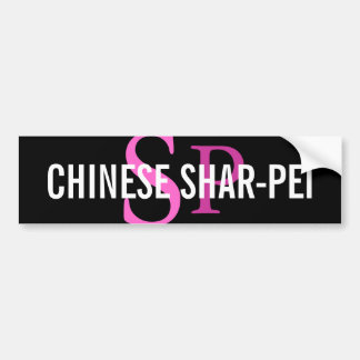 Pegatina Para Coche Monograma de la raza de Shar-Pei del chino
