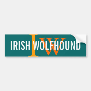 Pegatina Para Coche Monograma de la raza del Wolfhound irlandés