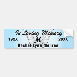 Pegatina Para Coche Monograma Memorial Angel Wings