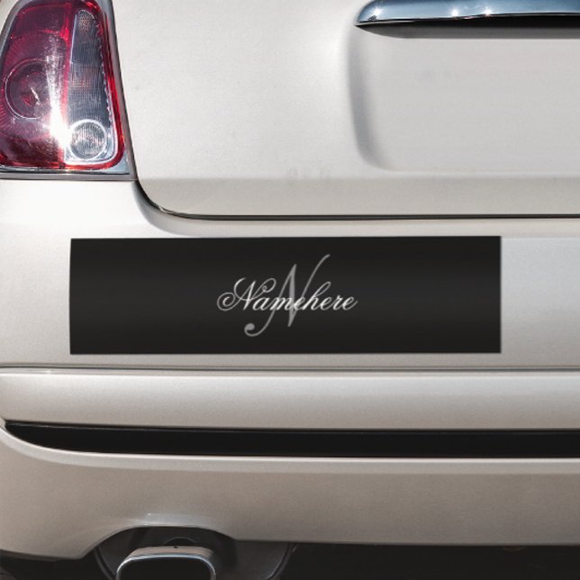 Pegatina Para Coche Monograma único personalizado de nombre blanco y n (Subido por el creador)