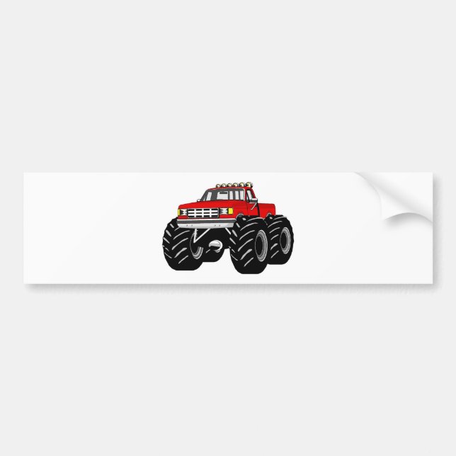 PEGATINA PARA COCHE MONSTER TRUCK ROJO (Frente)