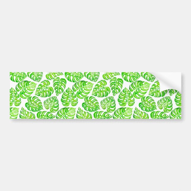 Pegatina Para Coche Monstera deja acuarela (Frente)