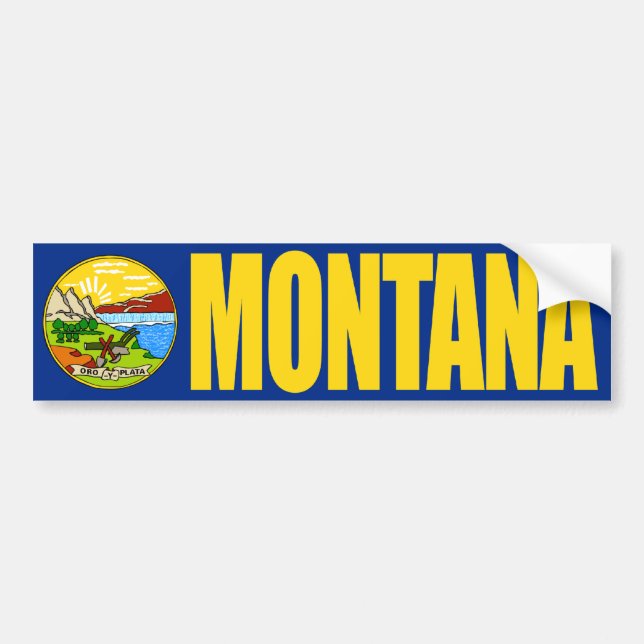 Pegatina Para Coche Montana con bandera estatal (Frente)