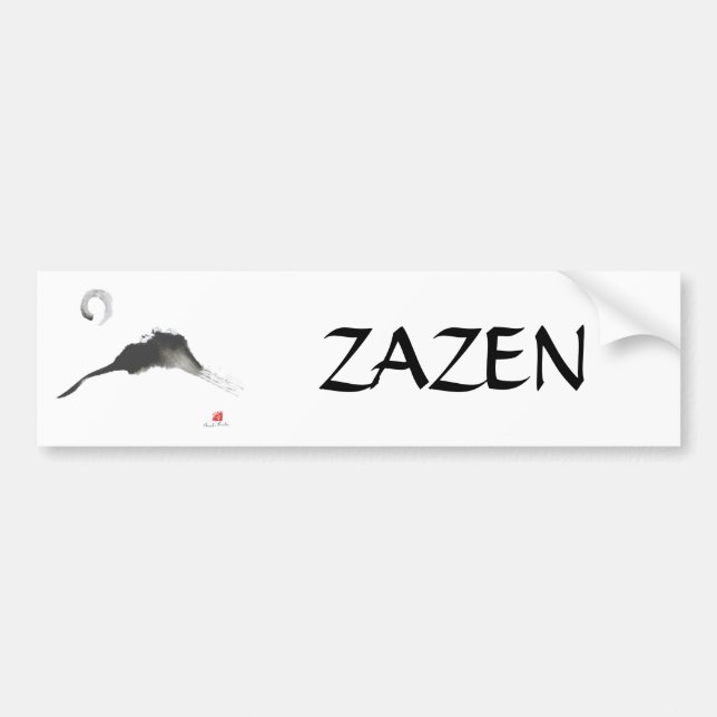 Pegatina Para Coche Montaña, un Sumi-e (Frente)