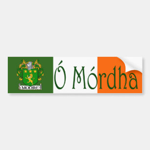 Pegatina Para Coche Moore Clan Irish/English Flag Bumper Sticker