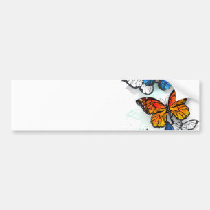 Pegatina Para Coche Morfo y monarca de las mariposas voladoras